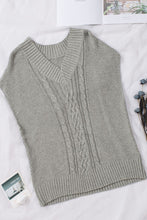 Load image into Gallery viewer, Cable-Knit V-Neck Sweater Vest