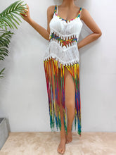 Load image into Gallery viewer, Fringe Scoop Neck Spaghetti Strap Cover-Up