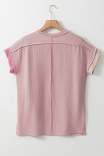 Load image into Gallery viewer, Color Block Round Neck Short Sleeve T-Shirt