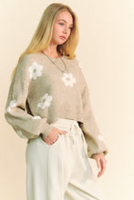 Load image into Gallery viewer, Davi &amp; Dani Floral Drop Shoulder Cropped Sweater