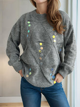 Load image into Gallery viewer, Sequin Mock Neck Long Sleeve Sweater