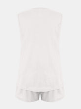 Load image into Gallery viewer, Full Size Waffle-Knit Notched Top and Shorts Set