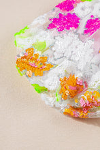 Load image into Gallery viewer, Sequin Flower Mock Neck Half Sleeve Blouse