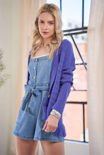 Load image into Gallery viewer, Davi &amp; Dani Fringe V-Neck Button Up Long Sleeve Cardigan