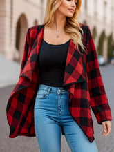 Load image into Gallery viewer, Plaid Open Front Long Sleeve Jacket