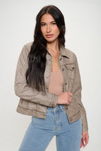Load image into Gallery viewer, Coalition LA Button Down Cargo Vegan Leather Shacket