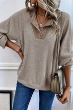 Load image into Gallery viewer, Quarter Buttoned Long Sleeve Blouse