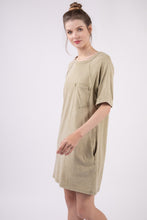 Load image into Gallery viewer, VERY J Washed Round Neck Mini Tee Dress