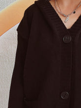 Load image into Gallery viewer, Dropped Shoulder Long Sleeve Hooded Cardigan