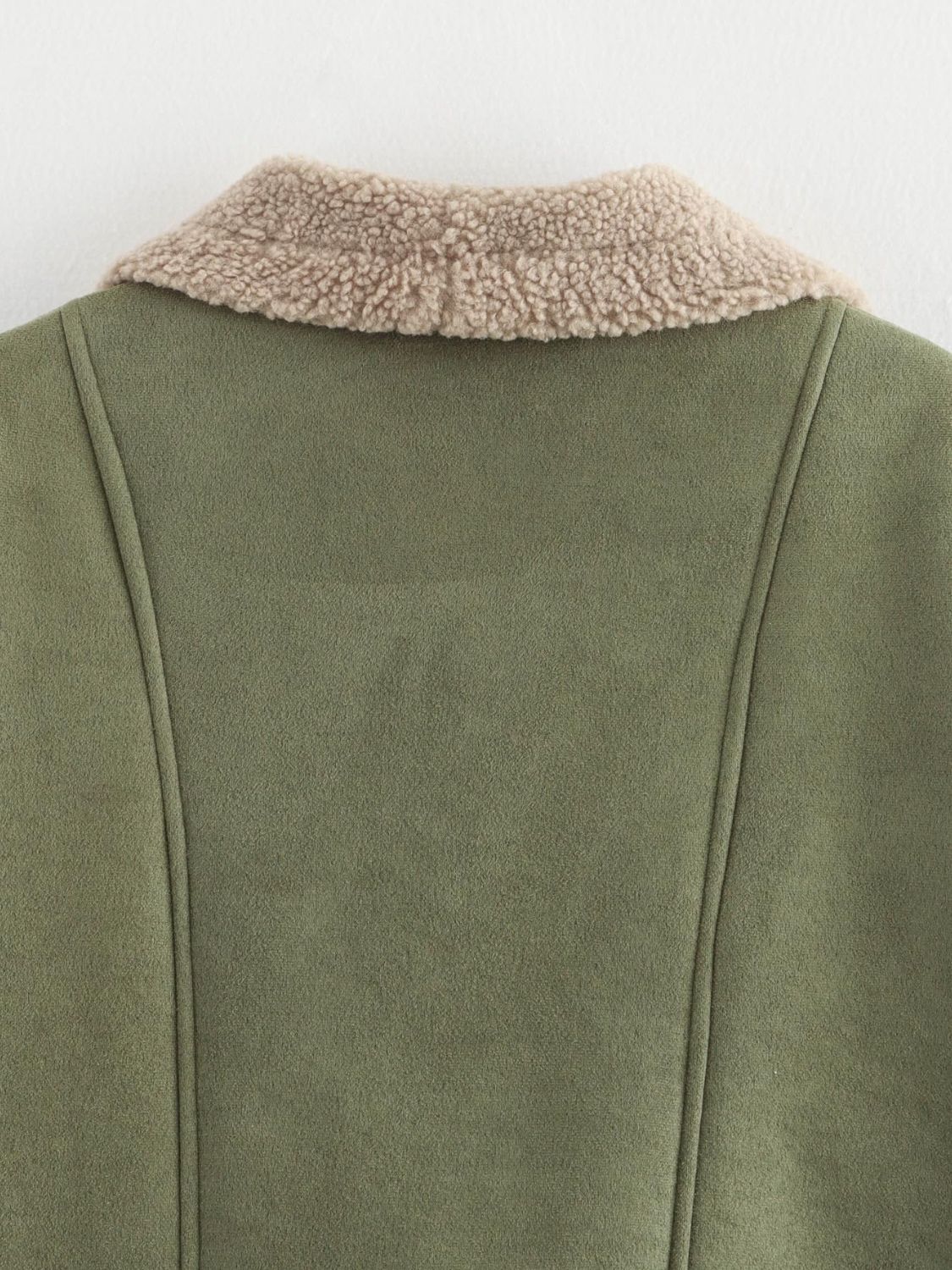 Load image into Gallery viewer, Fuzzy Collared Neck Long Sleeve Jacket
