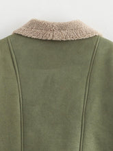 Load image into Gallery viewer, Fuzzy Collared Neck Long Sleeve Jacket