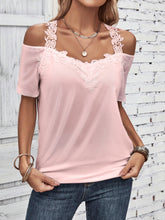 Load image into Gallery viewer, Full Size Lace Detail Short Sleeve T-Shirt