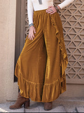 Load image into Gallery viewer, Slit Ruffled Wide Leg Pants