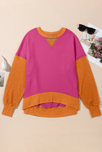 Load image into Gallery viewer, Contrast Round Neck Long Sleeve Sweatshirt