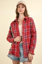 Load image into Gallery viewer, VERY J Contrast Plaid Raw Detail Shirt
