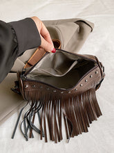 Load image into Gallery viewer, PU Leather Fringe Studded Crossbody Bag
