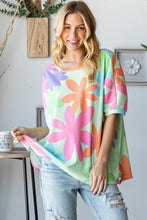 Load image into Gallery viewer, HOPELY Floral Round Neck Waffle T-Shirt