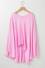 Load image into Gallery viewer, Waffle-Knit V-Neck Long Sleeve Blouse