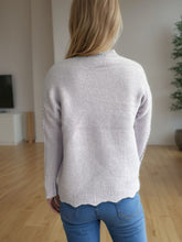 Load image into Gallery viewer, Cable-Knit Mock Neck Dropped Shoulder Sweater