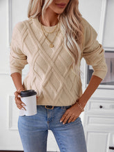 Load image into Gallery viewer, Geometric Round Neck Long Sleeve Sweater