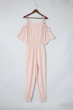 Load image into Gallery viewer, Frill Surplice Cold Shoulder Jumpsuit