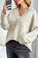Load image into Gallery viewer, V-Neck Dropped Shoulder Sweater