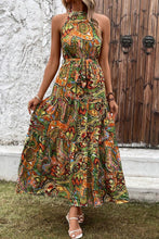 Load image into Gallery viewer, Tied Slit Floral Sleeveless Dress