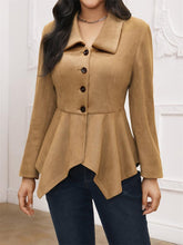 Load image into Gallery viewer, Handkerchief Hem Button Up Collared Neck Jacket