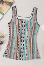 Load image into Gallery viewer, Printed Square Neck Wide Strap Tank
