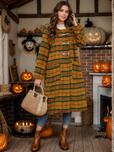 Load image into Gallery viewer, Plaid Long Sleeve Hooded Coat with Pockets