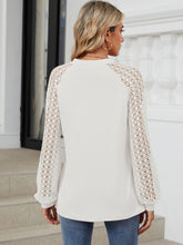 Load image into Gallery viewer, Round Neck Lace Long Sleeve Top