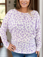 Load image into Gallery viewer, Plus Size Leopard Round Neck Long Sleeve Top