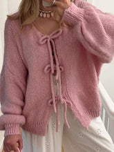 Load image into Gallery viewer, Tied Long Sleeve Dropped Shoulder Cardigan