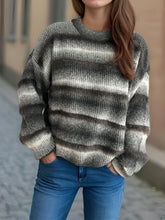 Load image into Gallery viewer, Gradient Round Neck Dropped Shoulder Sweater