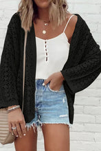 Load image into Gallery viewer, Openwork Open Front Dropped Shoulder Cardigan