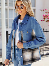 Load image into Gallery viewer, Plaid Button Up Long Sleeve Denim Jacket