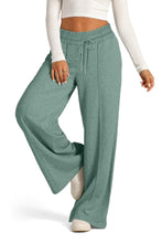 Load image into Gallery viewer, Drawstring Elastic Waist Wide Leg Pants