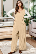 Load image into Gallery viewer, Ribbed V-Neck Wide Leg Jumpsuit with Pockets