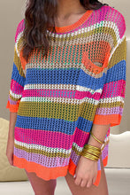 Load image into Gallery viewer, Openwork Round Neck Dropped Shoulder Knit Cover-Up