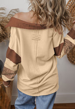 Load image into Gallery viewer, Color Block Johnny Collar Long Sleeve Sweatshirt