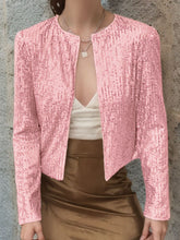 Load image into Gallery viewer, Full Size Sequin Open Front Cropped Jacket