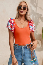 Load image into Gallery viewer, Scoop Neck Flounce Sleeve Bodysuit