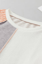 Load image into Gallery viewer, Exposed Seam Color Block Round Neck Top