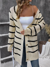 Load image into Gallery viewer, Striped Button Up Long Sleeve Cardigan