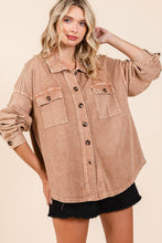 Load image into Gallery viewer, Mittoshop Mineral Wash French Terry Elbow Patch Shacket