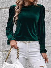 Load image into Gallery viewer, Lovelet Round Neck Flounce Sleeve Top