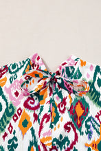 Load image into Gallery viewer, Printed Mock Neck Half Sleeve Blouse