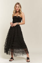Load image into Gallery viewer, ADORA Elastic Waist Layered Mesh Midi Skirt
