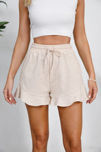 Load image into Gallery viewer, Full Size Drawstring Ruffle Hem Shorts