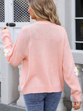 Load image into Gallery viewer, Crochet Flower Button Up Cardigan